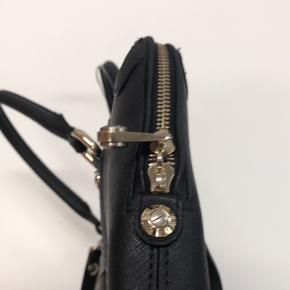 Henri Bendel crossbody briefcase laptop satchel.  Nice condition in Black & Gold - Picture 4 of 12